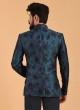 Rama Color Jodhpuri Suit In Silk Fabric