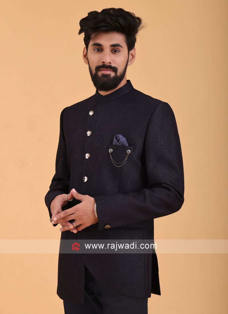 Imported Dark Blue Jodhpuri Suit