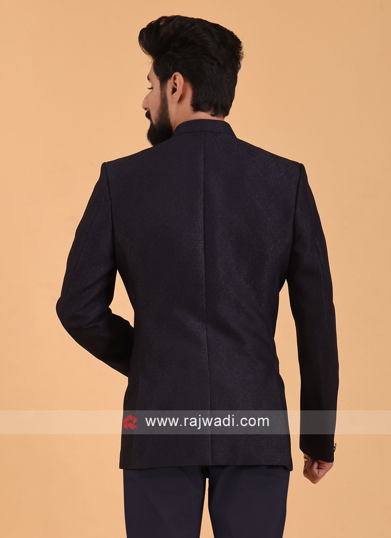 Imported Dark Blue Jodhpuri Suit