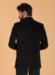 Velvet Jodhpuri Suit In Black Color