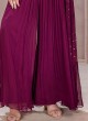 Designer Dark Purple Peplum Style Palazzo Suit