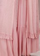 Dusty Rose Pink Embroidered Palazzo Set With Long Jacket