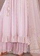 Designer Embroidered Work Palazzo Suit In Dusty Rose Pink