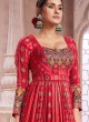 Stunning Red Embroidered Gown