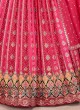 Indian Red Designer Lehenga With Embroidered Choli