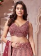 Rose Gold Lucknowi Work Georgette Lehenga Choli