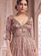 Beautiful Onion Pink Floral Designer Gown