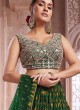 Green Printed Silk Designer Lehenga Choli