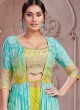 Neon Green Palazzo Suit With Embroidered Naira Cut Jacket