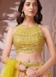 Yellow Fancy Printed Lehenga Choli For Wedding