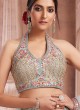 Grey Embroidered Lehenga Choli In Net