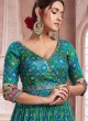 Green Shaded Silk Trendy Gown