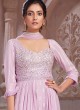 Light Purple Chiifon Lucknowi Embroidered Anarkali Salwar Kameez