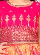 Orange And Rani Lehenga Choli For Girls