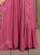 Jacket Style Onion Pink Chiffon Designer Palazzo Suit