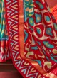 Firozi Color Patola Print Saree