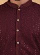 Wedding Wear Kurta Pajama In Maroon Color