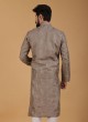 Dark Beige Art Silk Kurta Pajama