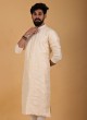 Function Wear Kurta Pajama In Cream Color