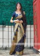 Silk Saree In Dark Blue