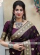 Woven Silk Saree In Purple