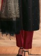 Shagufta Cotton Silk Salwar Kameez In Black Color