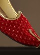 Designer Lucknowi Red Mojari