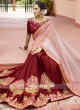 Light Pink and Maroon Half n Half Saree