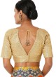 Dark Gold Readymade Blouse In A Deep V Neckline