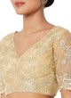 Net Readymade Blouse In Gold