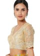 Net Readymade Blouse In Gold