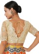 Net Readymade Blouse In Gold