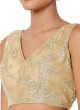 V Neck Golden Cream Color Net Ready Blouse