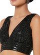 Designer Black Sequins Work Blouse