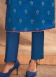 Shagufta Crepe Silk Salwar Kameez In Blue Color