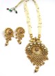 Designer Pure Brass Metal Gold Plated Long Necklace Set