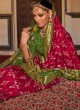 Cherry Red Patola Print Saree