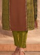 Shagufta Printed Salwar Kameez In Mehendi Green Color