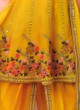 Yellow Dhoti Style Embroidred Salwar Suit