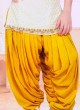 Off White And Mustard Yellow Patiyala Salwar Suit