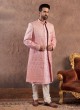 Jacket Style Embroidered Onion Pink Indowestern