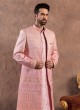 Jacket Style Embroidered Onion Pink Indowestern