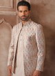 Readymade Dark Beige Jacket Style Indowestern Set