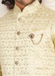 Lemon Yellow Thread Embroidered Nehru Jacket Set
