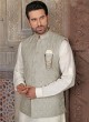 Thread Embroidered Nehru Jacket Set For Men