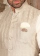 Thread Embroidered Nehru Jacket Set For Wedding