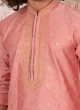 Gajri Pink Embroidred Work Kurta Pajama