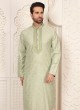 Festive Wear Pista Green Color Kurta Pajama