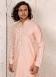 Peach And Cream Kurta Pajama For Men Wedding