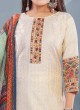 Beige Embroidered Pant Style Salwar Suit